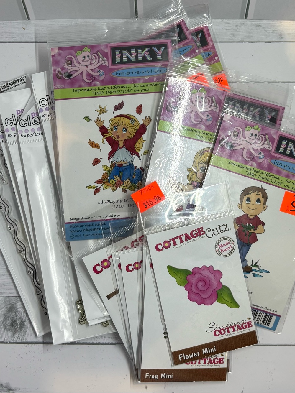 Lot of stamps and dies from Cottage Cuts, Inky impressions and Stampendous.